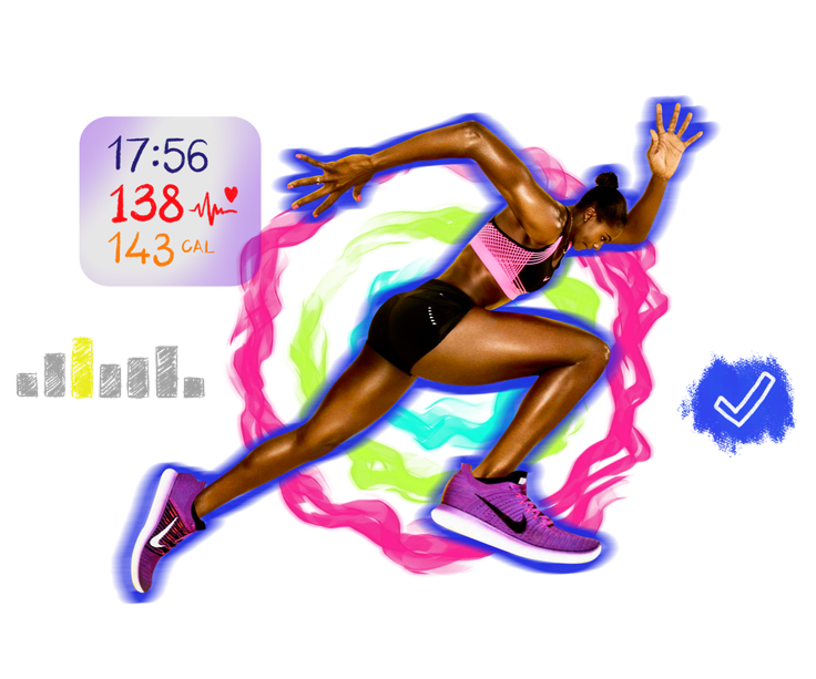 Female runner closing activity rings